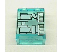 Panel 1 x 2 x 2 - Hollow Studs with White Minifigure Skeleton Legs with Broken Knee X-Ray Pattern