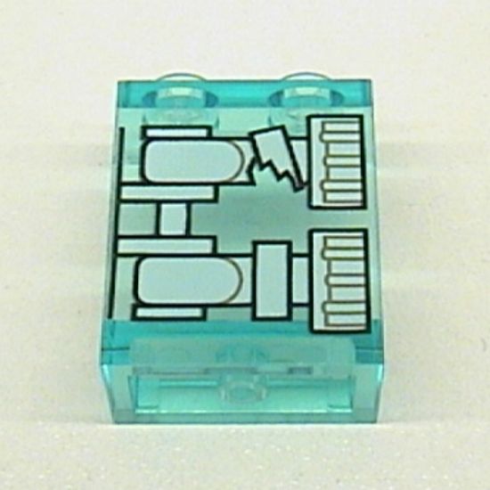 Panel 1 x 2 x 2 - Hollow Studs with White Minifigure Skeleton Legs with Broken Knee X-Ray Pattern
