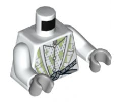 Torso LotR Robe with 3 Buttons, Metallic Silver Diamond Armor and Light Bluish Gray Belt Pattern / White Arms / Light Bluish Gray Hands