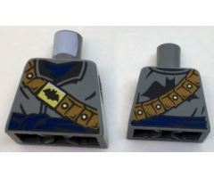 Torso Coat with Dark Blue Scarf and Sash, Dark Orange Bandolier with Black Bat on Gold Buckle Pattern