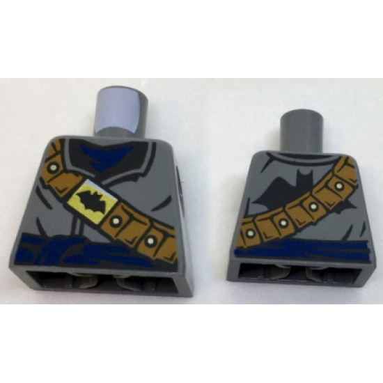 Torso Coat with Dark Blue Scarf and Sash, Dark Orange Bandolier with Black Bat on Gold Buckle Pattern
