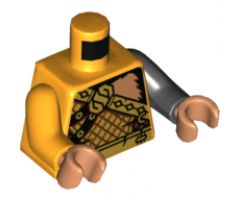 Torso Nougat Fur with Gold Crossbelt and Armor Pattern / Black Arm Left / Bright Light Orange Arm Right / Nougat Hands