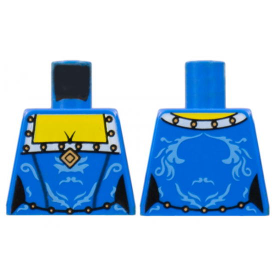 Torso Castle Fantasy Era Squared Neckline with Gold Trim Pattern (Queen)