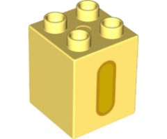 Duplo, Brick 2 x 2 x 2 with Letter I Yellow Pattern