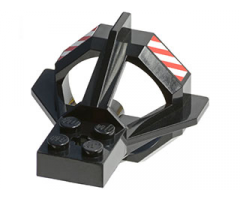 Propeller Housing with Red and White Danger Stripes Pattern (Stickers)