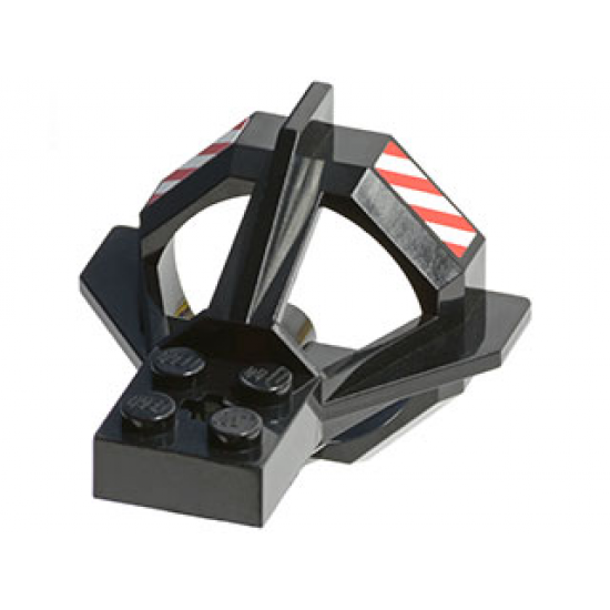 Propeller Housing with Red and White Danger Stripes Pattern (Stickers)