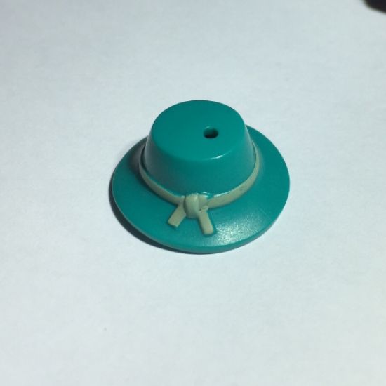 Minifigure, Headgear Hat, Wide Floppy Brim with Knotted Tan Band Pattern