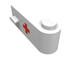 Door 1 x 3 x 1 Right with Red Cross Pattern