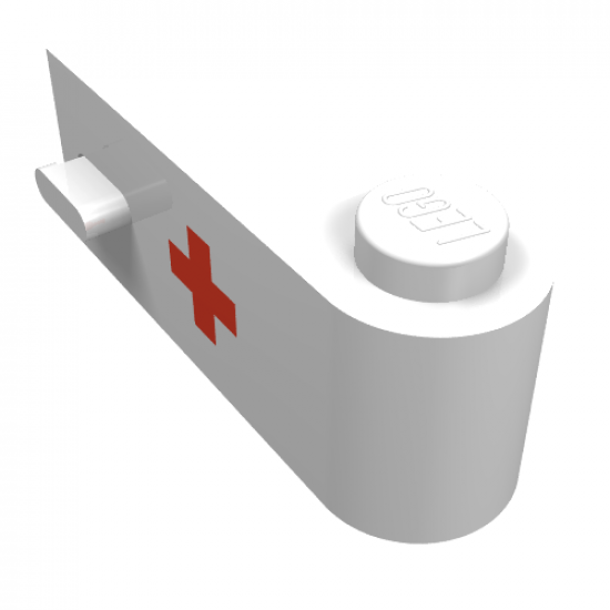 Door 1 x 3 x 1 Right with Red Cross Pattern