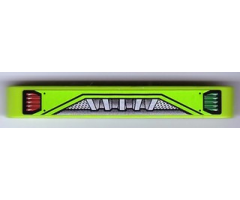 Technic, Liftarm 1 x 7 Thick with Green and Red Lights and Silver Grille Pattern (Sticker) - Set 8899