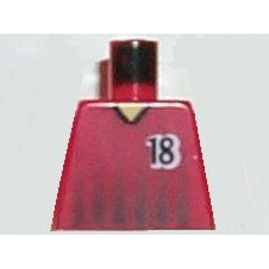Torso Soccer Black Fading Stripes and No. 18 Front and Back Pattern