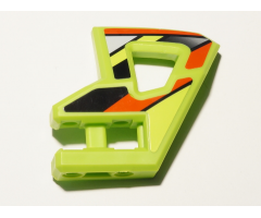 Technic, Panel RC Car Flexible Bumper Left with Red and Black Stripes on Lime Background Pattern (Stickers) - Set 8675