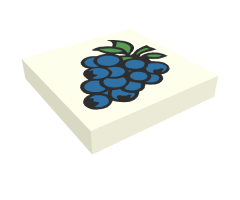 Tile 2 x 2 with Fabuland Grapes Pattern