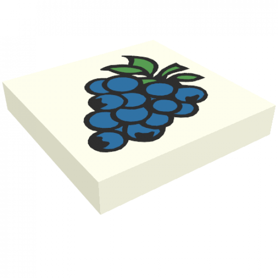 Tile 2 x 2 with Fabuland Grapes Pattern