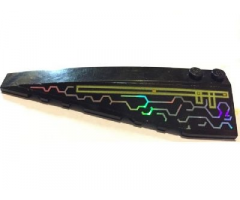 Wedge 10 x 3 Left with Holographic Circuit Pattern (Sticker) - Set 7645