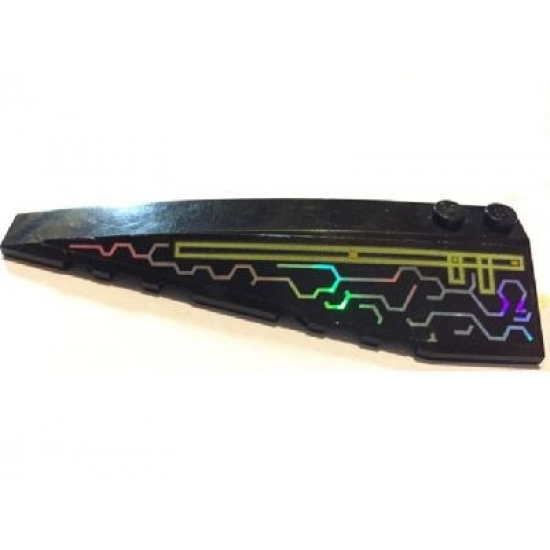 Wedge 10 x 3 Left with Holographic Circuit Pattern (Sticker) - Set 7645