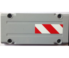 Technic, Panel Plate 5 x 11 x 1 with Red and White Danger Stripes Pattern Model Left Side (Sticker) - Set 8110