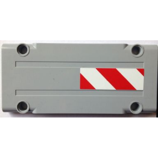 Technic, Panel Plate 5 x 11 x 1 with Red and White Danger Stripes Pattern Model Left Side (Sticker) - Set 8110