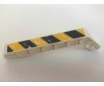 Technic, Liftarm 1 x 9 Bent (7 - 3) Thick with Worn Black and Yellow Danger Stripes Pattern (Sticker) - Set 44014