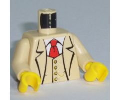 Torso Studios Suit Jacket with Vest and Red Tie Pattern (Gent) / Tan Arms / Yellow Hands