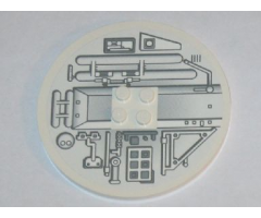 Tile, Round 8 x 8 with Machinery Pattern Model Left (Sticker) - Set 10019