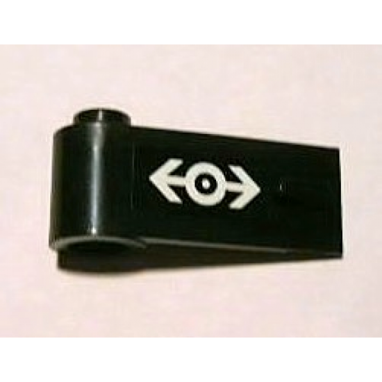 Door 1 x 3 x 1 Left with Train Logo White on Black Background Pattern (Sticker) - Set 2126