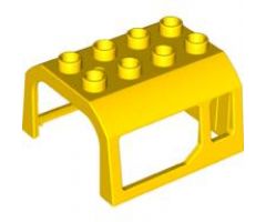 Duplo, Train Locomotive Cabin Roof 2 x 4 Studs, 2 Small and 2 Large Windows