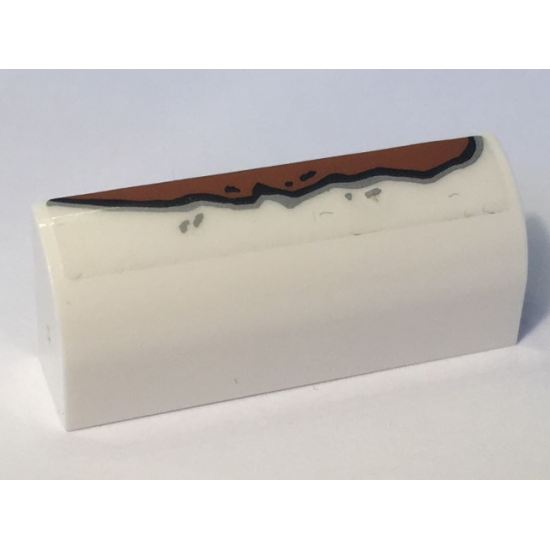 Slope, Curved 1 x 4 x 1 1/3 with Rust Long Pattern (Sticker) - Set 10274