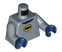 Torso Batman Logo in Yellow Oval, Dark Blue Collar and Stomach Contour Lines Pattern / Sand Blue Arms / Dark Blue Hands