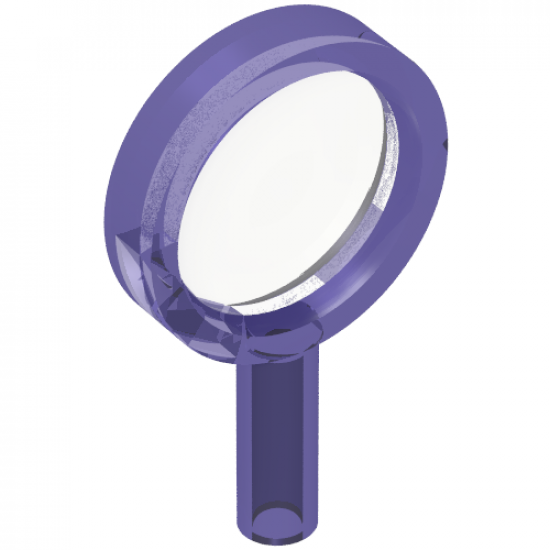 Minifigure, Utensil Magnifying Glass Thin Frame and Hollow Handle with Trans-Clear Lens