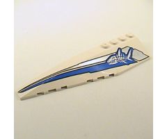 Wedge 12 x 3 Left with Shark Skeleton and Blue/Silver Stripes Pattern