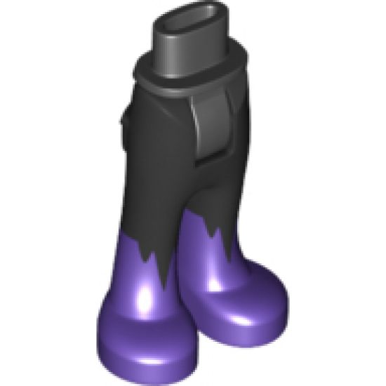 Mini Doll, Legs with Hips and Trousers with Back Pockets and Dark Purple Boots with Jagged Pants Pattern