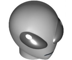 Minifigure, Head, Modified Alien with Large Black Eyes Pattern