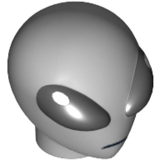 Minifigure, Head, Modified Alien with Large Black Eyes Pattern