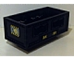 Vehicle Forklift Load Bin with 'C4D' on Both Ends and Black and Yellow Danger Stripes on Side Pattern (Stickers) - Sets 8482 / 8483