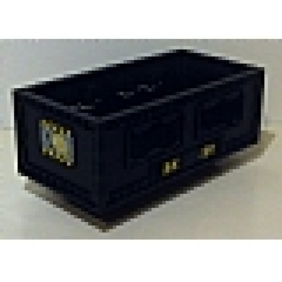 Vehicle Forklift Load Bin with 'C4D' on Both Ends and Black and Yellow Danger Stripes on Side Pattern (Stickers) - Sets 8482 / 8483