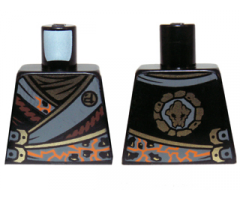 Torso Ninjago Robe with Gold Buckles and Earth Power Emblem Pattern