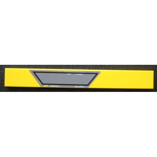 Tile 1 x 8 with Dark Bluish Gray Trapezoid Pattern Model Left Side (Sticker) - Sets 7256 / 7283