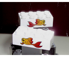 Brick 2 x 4 with Fish Pattern on Both Sides (Stickers) - Set 4178