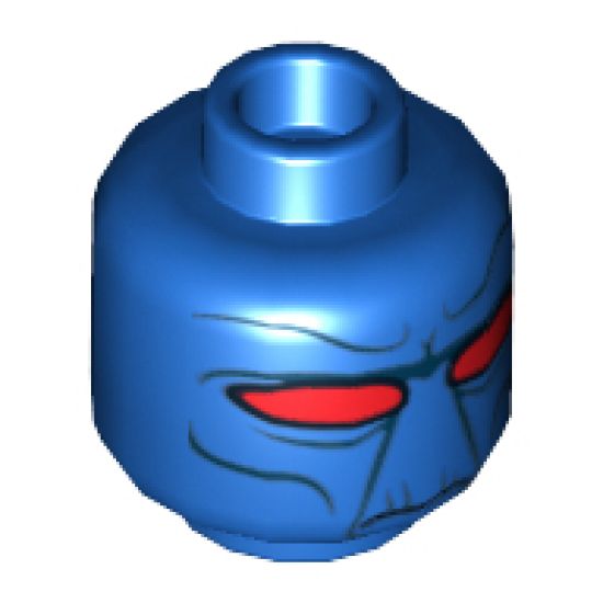 Minifigure, Head Alien with Narrow Set Red Eyes and Black Facial Features Pattern (Cad Bane) - Hollow Stud