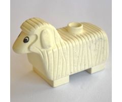 Duplo, Animal Sheep with Flat Ears, Black and White Eyes Pattern