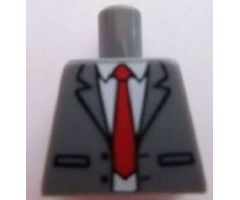 Torso Suit Jacket Unbuttoned with Red Tie Pattern