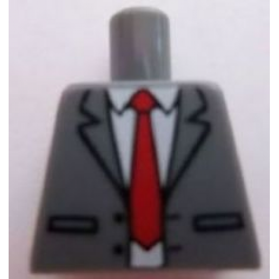 Torso Suit Jacket Unbuttoned with Red Tie Pattern