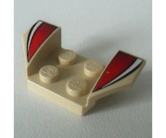 Vehicle, Mudguard 2 x 4 with Flared Wings, White Stripe and Red/Black Fade Pattern