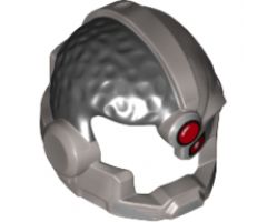 Minifigure, Headgear Helmet Cyborg Side Open with Black Top Side, Red Eye and Red Dot Pattern