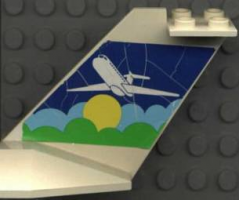 Tail Wedge with Airplane above Sun & Clouds Pattern on Both Sides (Stickers) - Sets 1774 / 1775