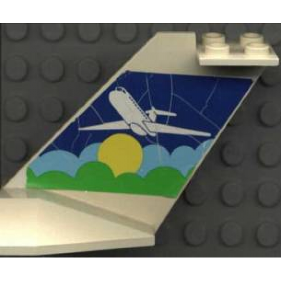 Tail Wedge with Airplane above Sun & Clouds Pattern on Both Sides (Stickers) - Sets 1774 / 1775