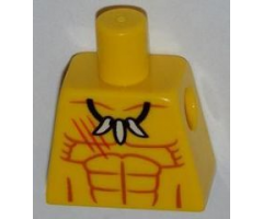 Torso Bare Chest with Muscles Outline and Tooth Necklace Pattern