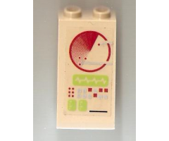 Slope 75 2 x 2 x 3 - Hollow Studs with Dark Red Radar Screen and Dark Red and Silver Buttons Pattern (Sticker) - Set 7476