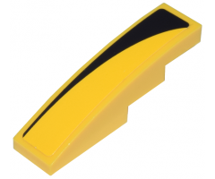 Slope, Curved 4 x 1 with Black Hood Contour Pattern Model Left (Sticker) - Sets 8159 / 8160